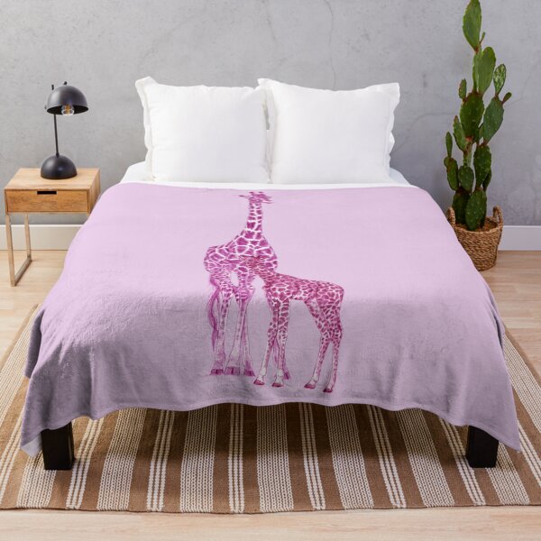 Aperçu de l'œuvre Girafe et girafon - version colorisée violet-rose créée et vendue par SylvieG18.