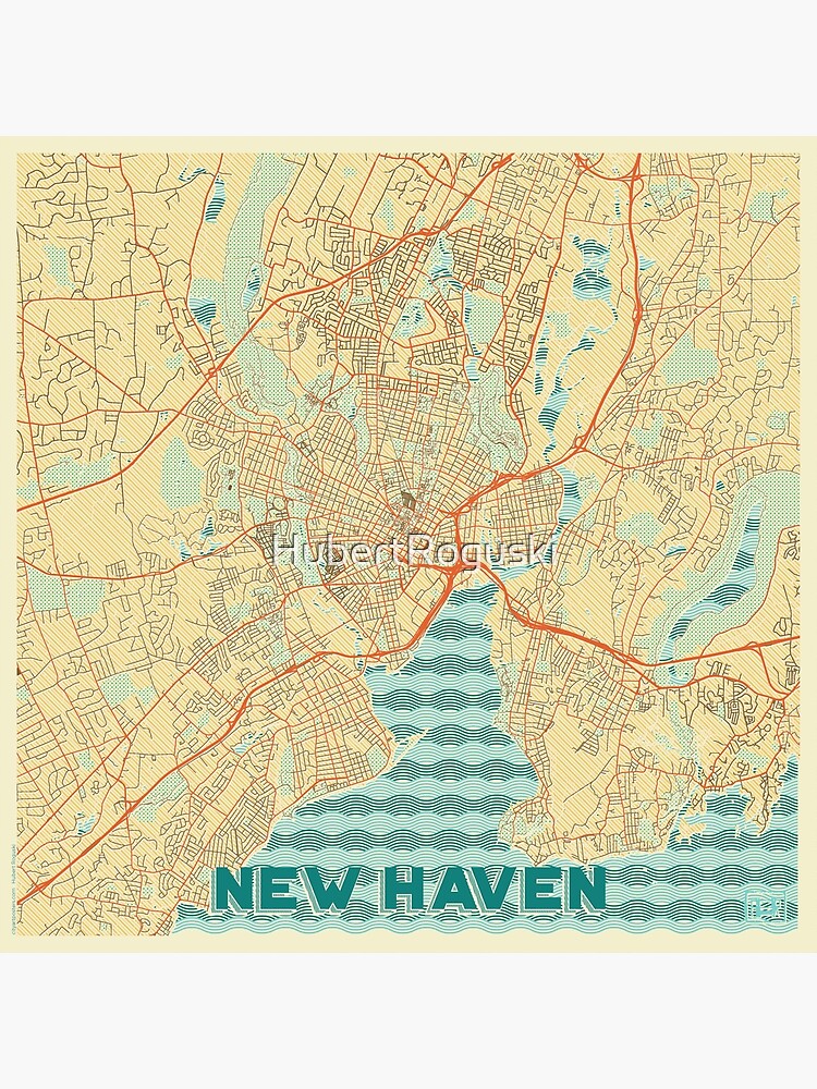 New Haven Map Retro by HubertRoguski