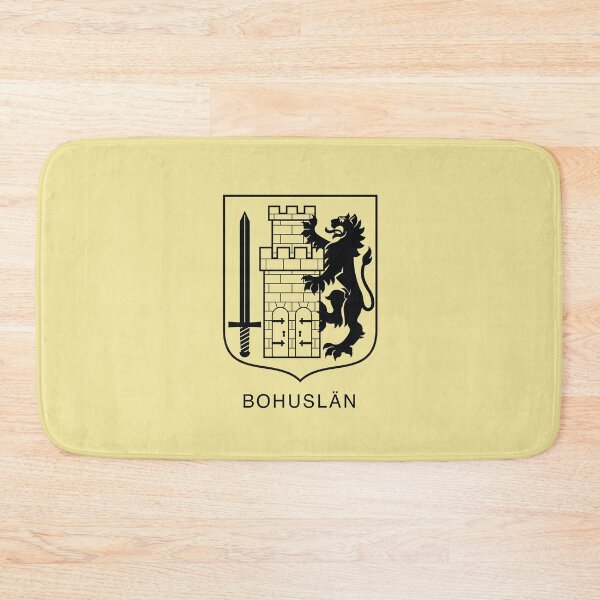 Item preview, Sword and Lion with Tower, the Coat of Arms of Bohuslän, Sweden, Black Print (Svenska Landskap) designed and sold by Landskapsbutiken .com.