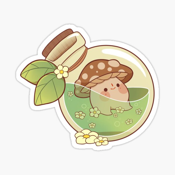 Item preview, Magic potion bottle with mushroom designed and sold by Rihnlin.