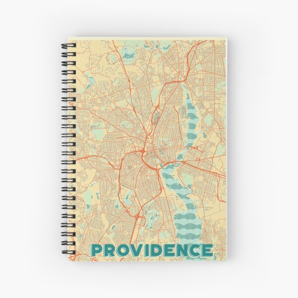 Providence Map Retro Spiral Notebook