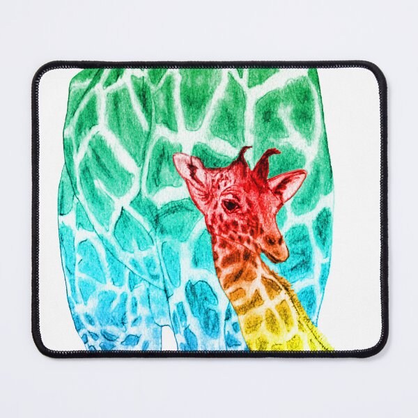 Item preview, Giraffe and giraffe - rainbow colorized version designed and sold by SylvieG18.