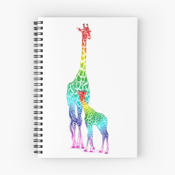 Item preview, Giraffe and giraffe - rainbow colorized version designed and sold by SylvieG18.