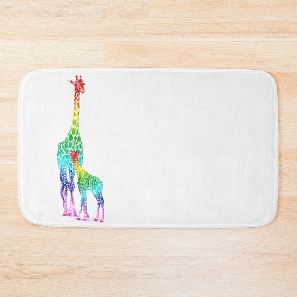 Item preview, Giraffe and giraffe - rainbow colorized version designed and sold by SylvieG18.