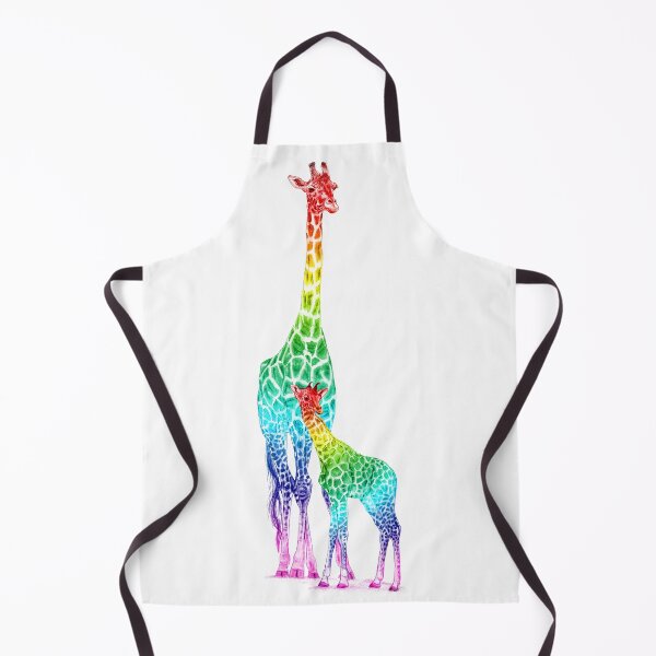 Item preview, Giraffe and giraffe - rainbow colorized version designed and sold by SylvieG18.