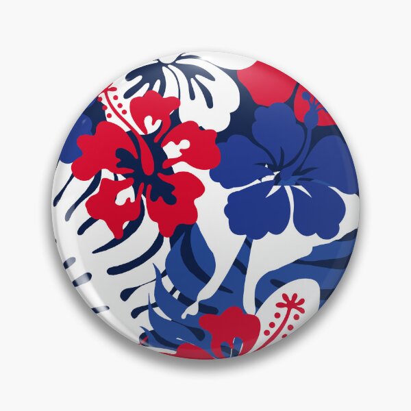 Item preview, Red White and Hibiscus Bloom Flower Power Seamless Repeat Pattern designed and sold by ClaudiaFlores.