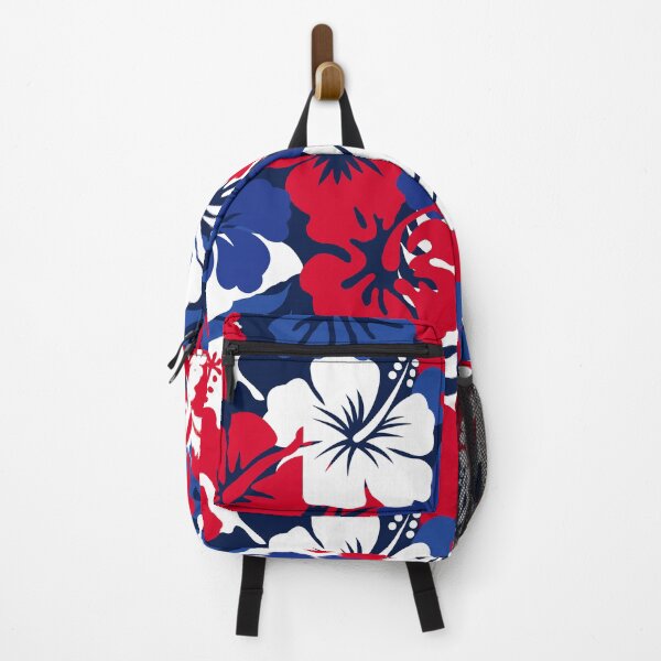 Item preview, Red White and Hibiscus Bloom Flower Power Seamless Repeat Pattern designed and sold by ClaudiaFlores.