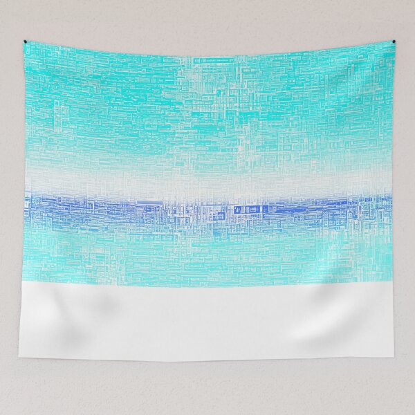 Item preview, STYLISH PAINT BLUE CYAN WHITE MARINE AQUA BLOCKISM. designed and sold by Ralek.