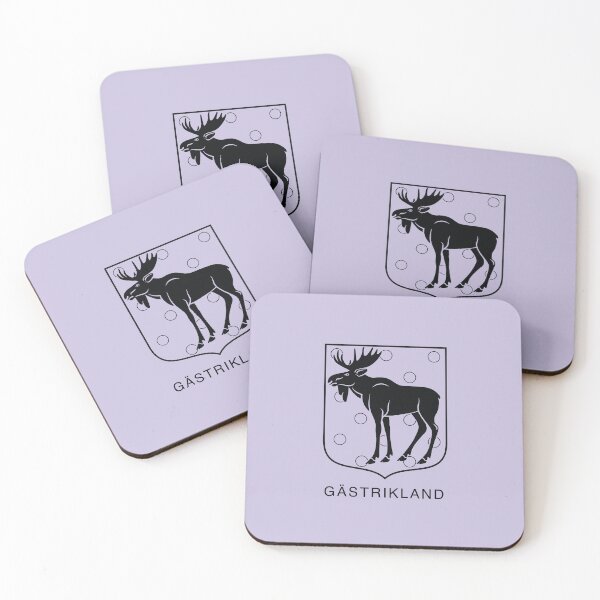 Item preview, Moose on Silver, the Coat of Arms of Gästrikland, Sweden, Black Print (Svenska Landskap) designed and sold by Landskapsbutiken .com.
