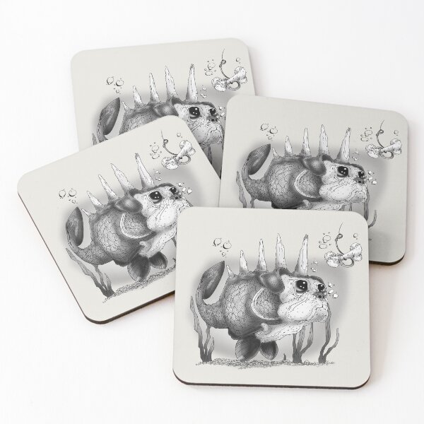 Item preview, Collection of Curious Creatures: Spiny Dogfish black and white designed and sold by iduzarts.