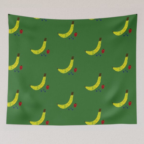 Item preview, Green Oil Pastel Abstract Fruit Funny Minimalist Salad Banana Strawberry Blueberry  designed and sold by hopecope.