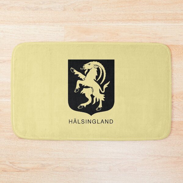 Item preview, Rampant Goat, the Coat of Arms of Hälsingland, Sweden, Black Print (Svenska Landskap) designed and sold by Landskapsbutiken .com.