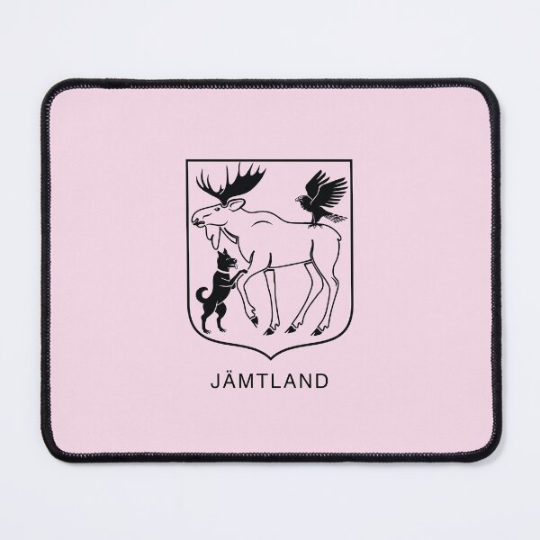 Item preview, Silver Moose struck by Falcon and Hound, the Coat of Arms of Jämtland, Sweden, Black Print (Svenska Landskap) designed and sold by Landskapsbutiken .com.