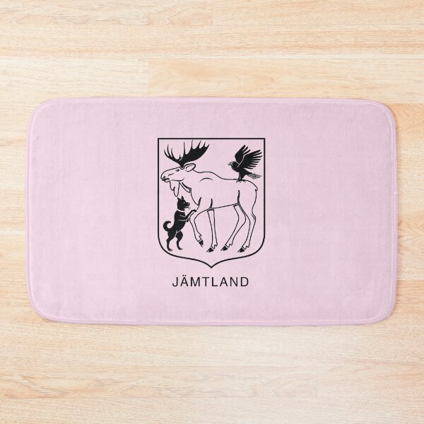 Item preview, Silver Moose struck by Falcon and Hound, the Coat of Arms of Jämtland, Sweden, Black Print (Svenska Landskap)  designed and sold by Landskapsbutiken .com.