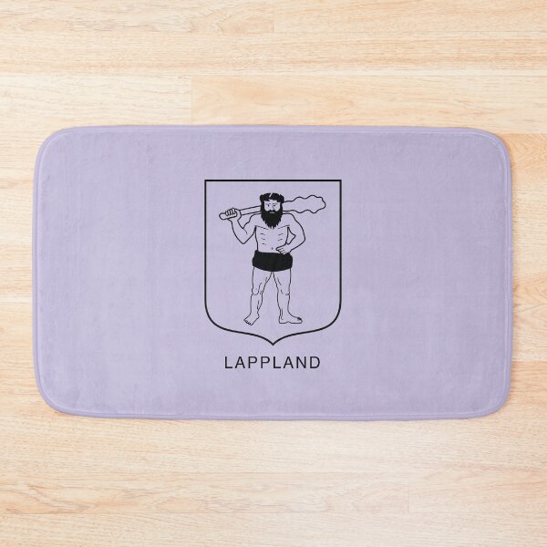 Item preview, Wildman Wielding a Club, the Coat of Arms of Lappland, Sweden, Black Print (Svenska Landskap)  designed and sold by Landskapsbutiken .com.