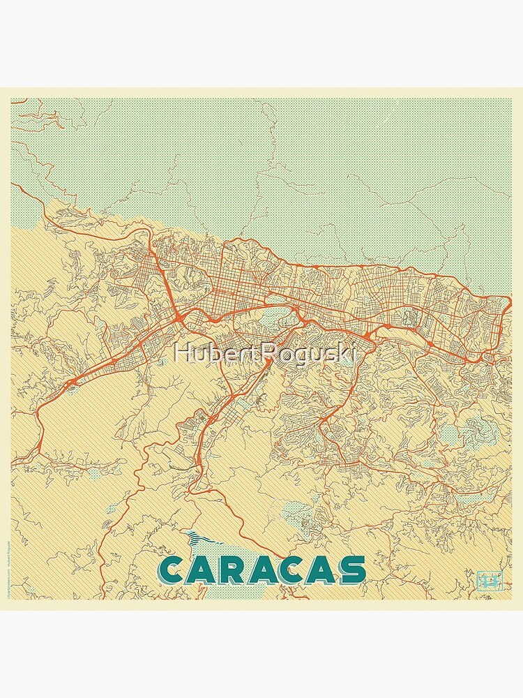 Caracas Map Retro by HubertRoguski