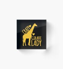 VERRÜCKTE Giraffe-Dame Acrylblock