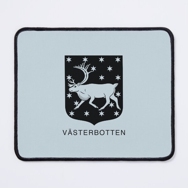 Item preview, Reindeer and Stary Night Sky, the Coat of Arms of Västerbotten, Sweden, Black Print (Svenska Landskap) designed and sold by Landskapsbutiken .com.
