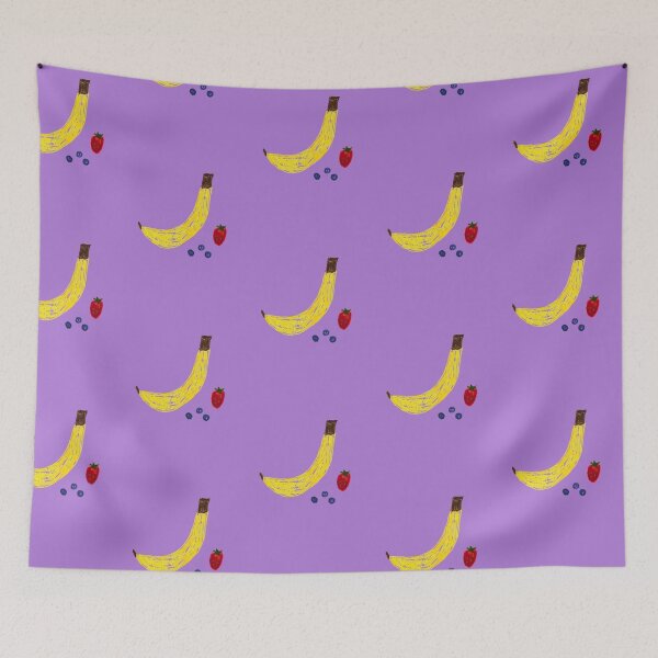 Item preview, Purple Oil Pastel Abstract Fruit Funny Minimalist Salad Banana Strawberry Blueberry  designed and sold by hopecope.