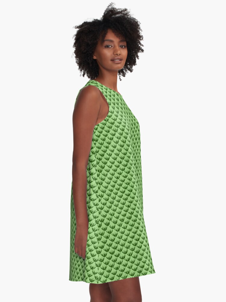 green scale dress