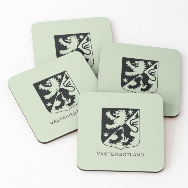 Item preview, Two Tone Rampant Lion, the Coat of Arms of Västergötland, Sweden, Black Print (Svenska Landskap)  designed and sold by Landskapsbutiken .com.