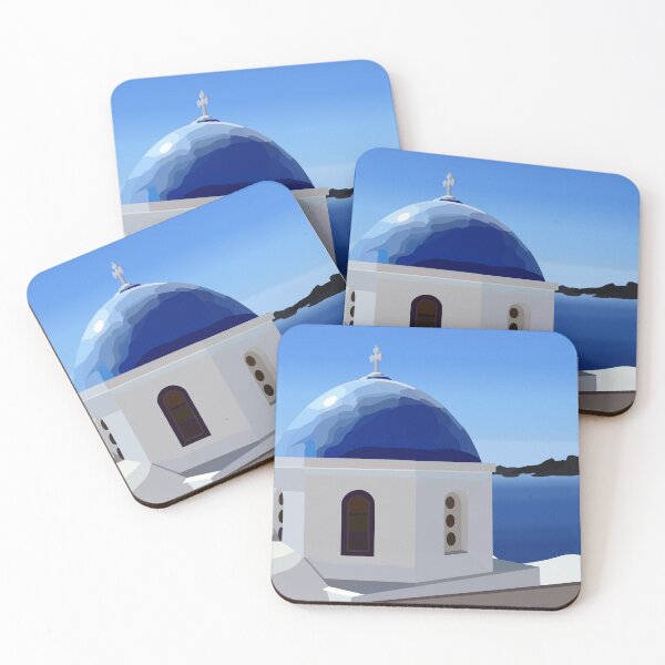 Item preview, Santorini Church designed and sold by SarasaurusArt.