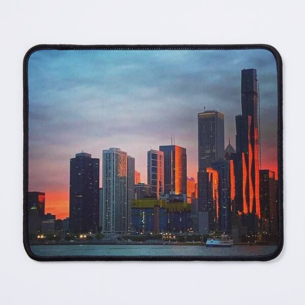 Item preview, Chicago sunset on the Vista Tower designed and sold by MiddleJourney.