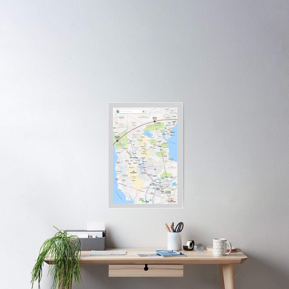 The Dark Tower - 'Turtle Maps App' Mid-World Map Poster