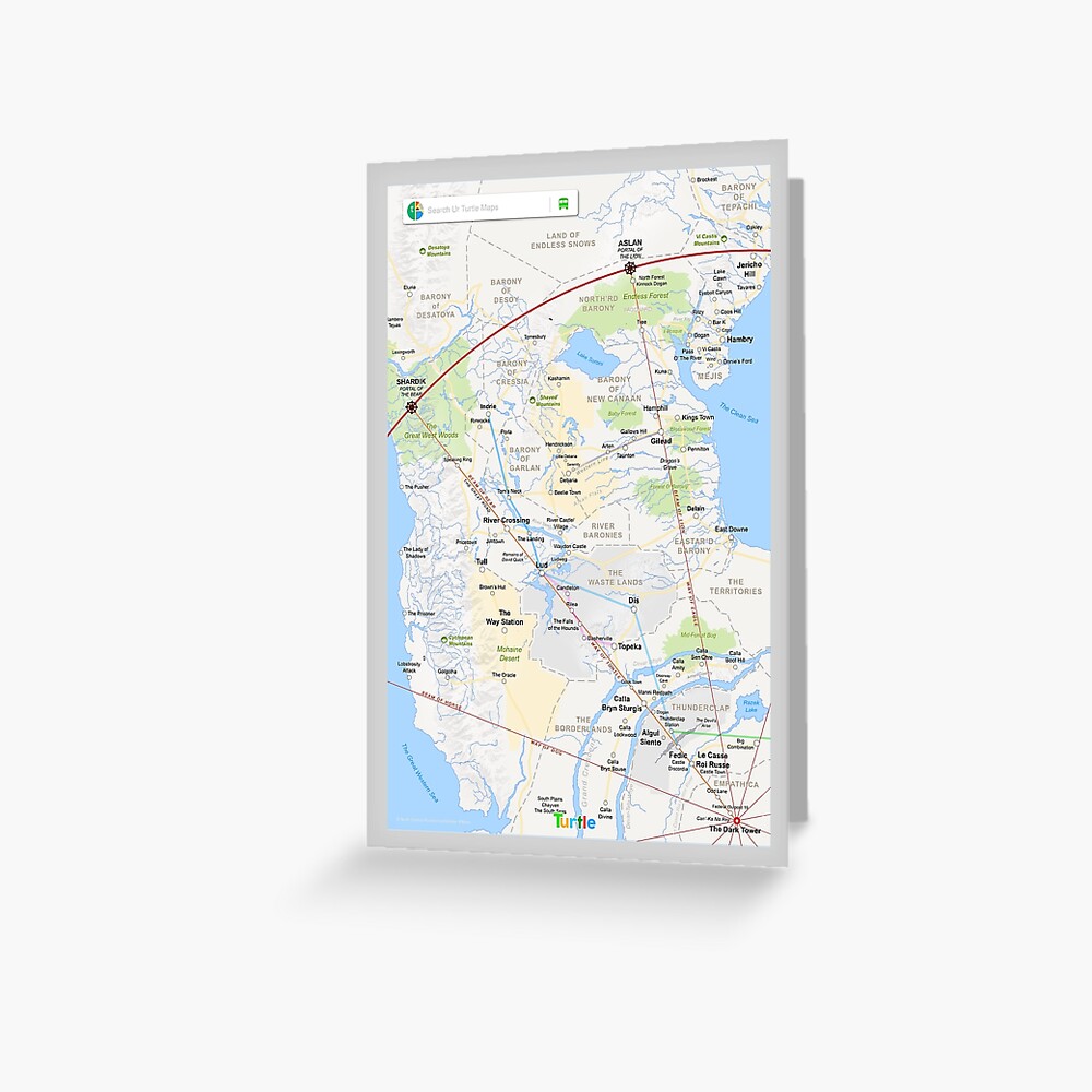 The Dark Tower - 'Turtle Maps App' Mid-World Map Greeting Card
