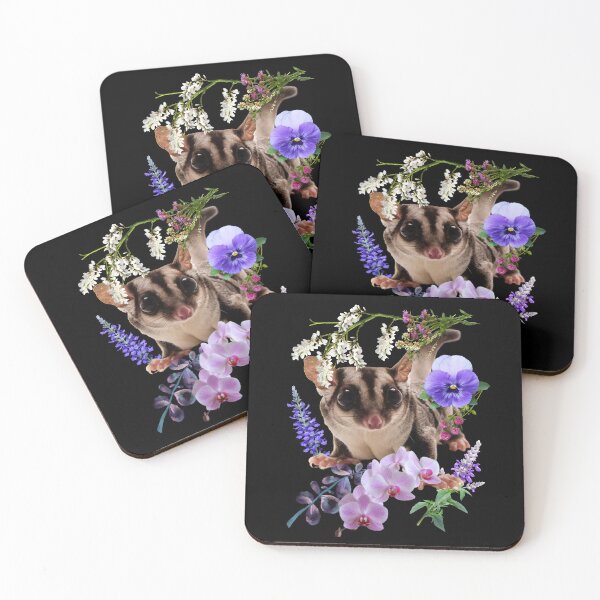 Item preview, Cute Sugar Glider With Pretty Colorful Flowers Design designed and sold by EarthArtDesigns.