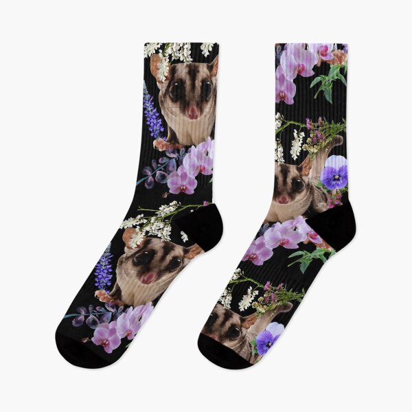 Item preview, Cute Sugar Glider With Pretty Colorful Flowers Design designed and sold by EarthArtDesigns.
