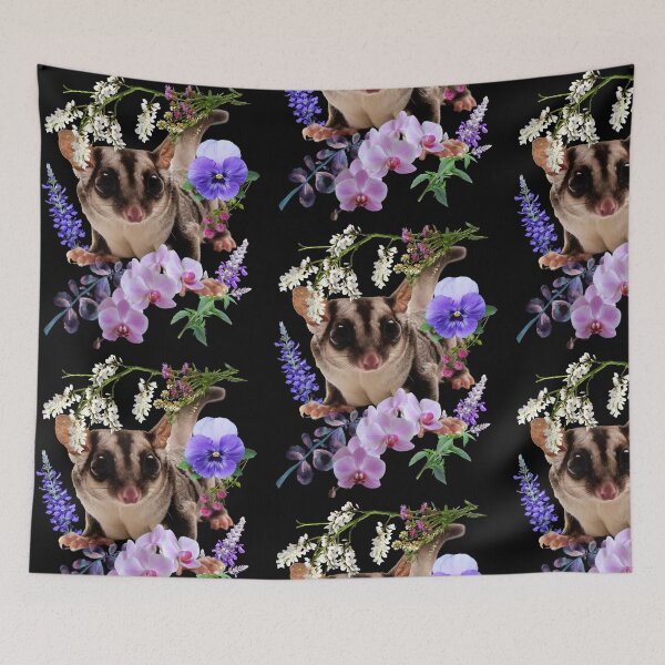 Item preview, Cute Sugar Glider With Pretty Colorful Flowers Design designed and sold by EarthArtDesigns.