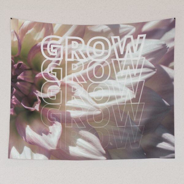 Item preview, GROW (above) - Beautiful Purple Flower Blossom, Floral Petals, Botanical Background designed and sold by AliceSLee.