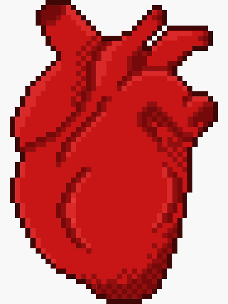 Real Heart Pixel Art Design Sticker For Sale By Clintsquare Redbubble