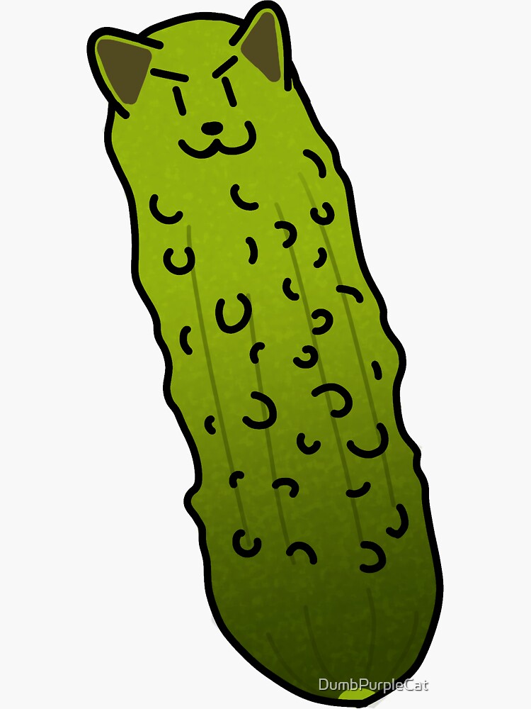 "Pickle Cat" Sticker for Sale by DumbPurpleCat Redbubble