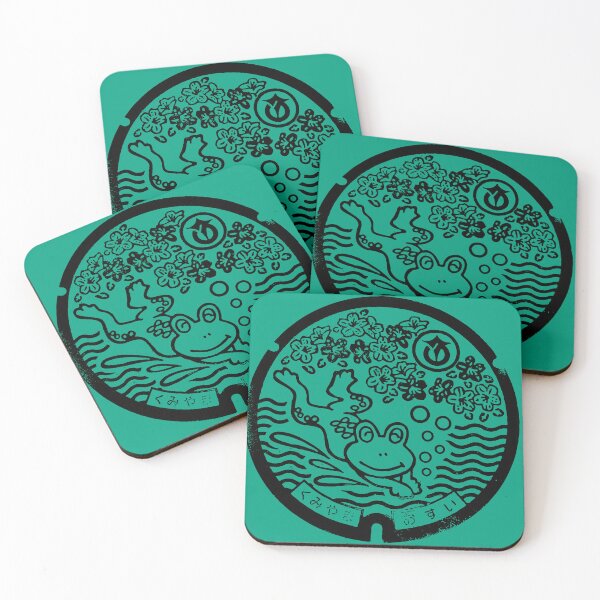 Item preview, Frog leaping on manhole in Japan - Black designed and sold by mattraski.