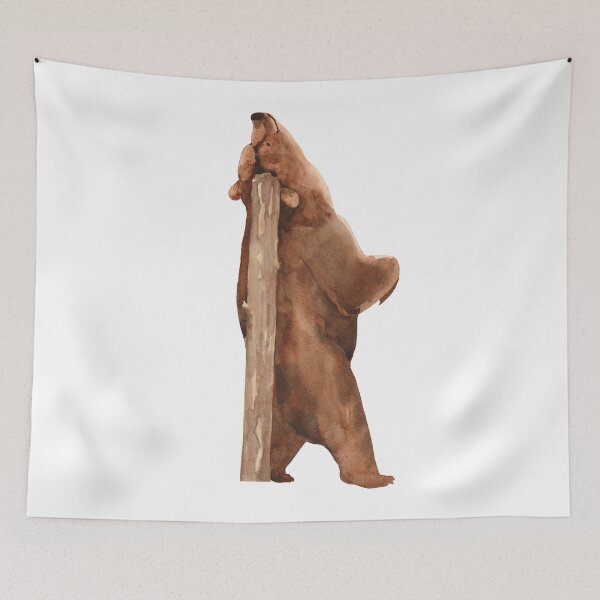 Item preview, A grizzly bear rubbing back designed and sold by Kaoryn Chan.