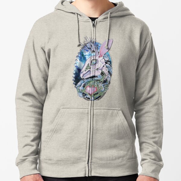 Jackalope Skeleton by Ardent Shadows Zipped Hoodie
