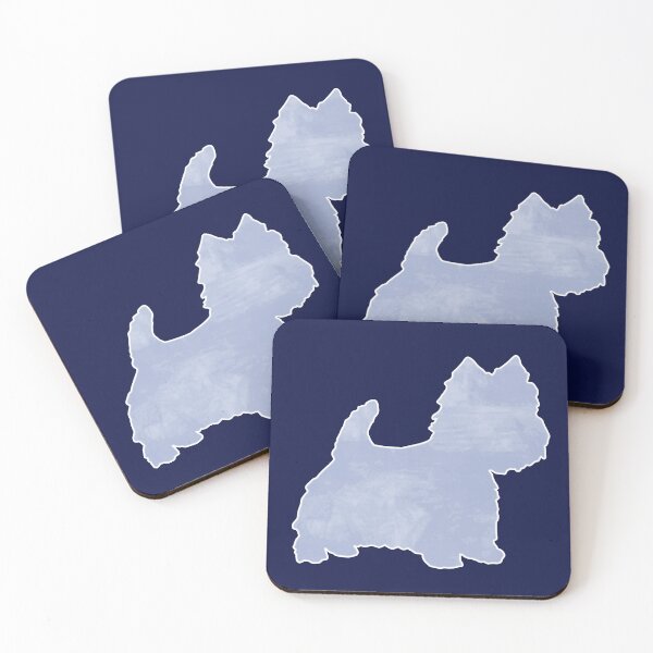 Item preview, Westie dog silhouette light blue watercolor - West Highland White Terrier sticker - Cairn Terrier  designed and sold by smooshfaceutd.