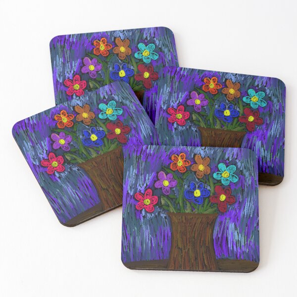 Item preview, Flowers Bouquet Fleur Fleurs Botanical Plants Oil Pastel Colorful Leaves Floral Flower designed and sold by hopecope.