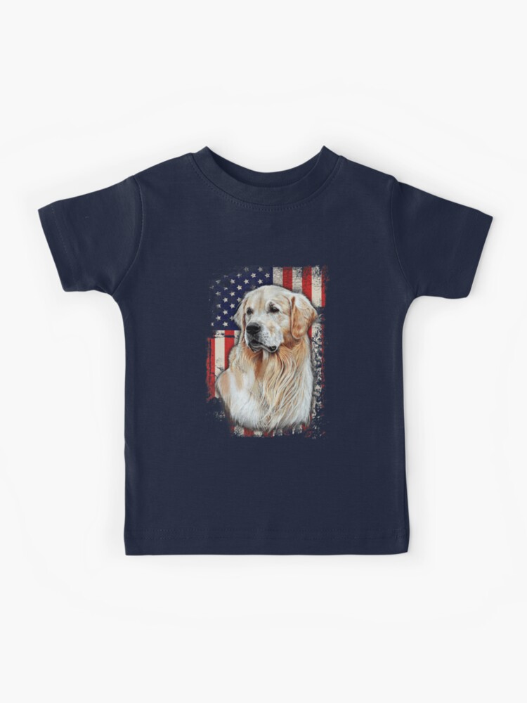 Golden Retriever 4th July Patriotic American Flag Short-Sleeve Unisex  T-Shirt