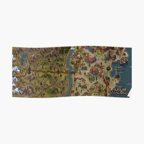 The Legend of Aurum Draconis - World Map Poster