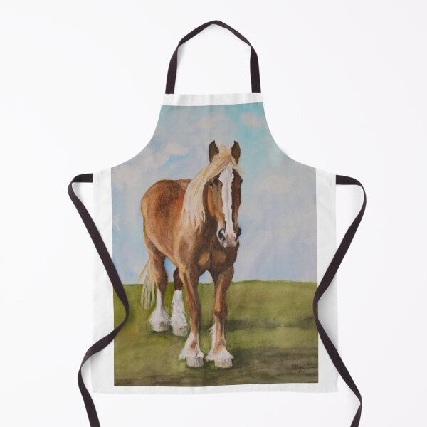 Item preview, Watercolor of draft horse named "Oliver" designed and sold by JuniperMT.