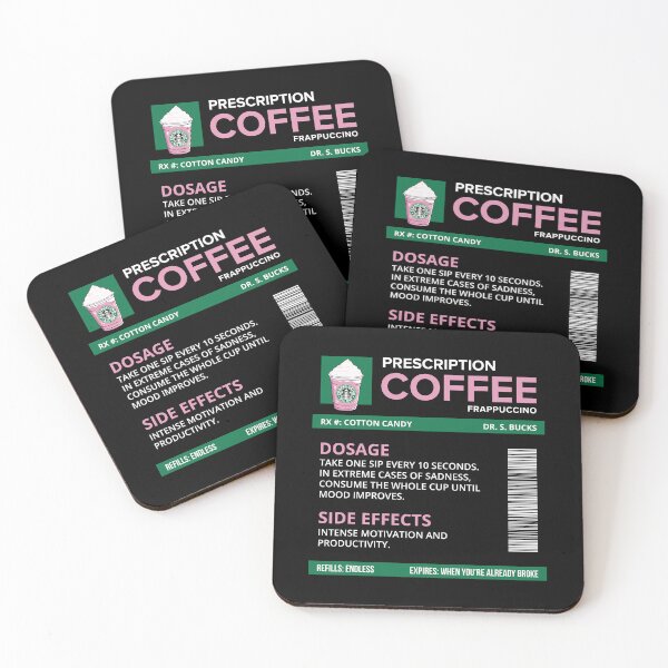 Item preview, Funny Cotton Candy Frappuccino Prescription Label for medical and nursing students, nurses, doctors, and health workers who are coffee lovers designed and sold by spacedowl.