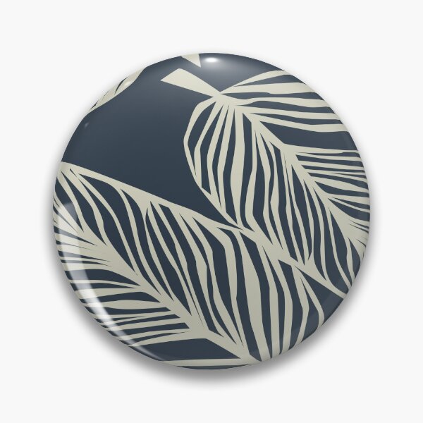 Item preview, Patrón de hoja azul marino y crema tropical moderno abstracto designed and sold by SageStoneCo.
