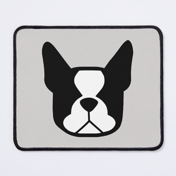 Item preview, Boston Terrier face in black and white - bold Boston silhouette - copyright Smooshface United - Boston Terrier gift designed and sold by smooshfaceutd.