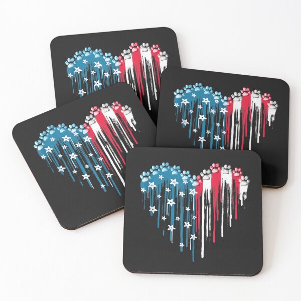 Item preview, American Dog USA Flag Distressed Red White Blue 4th Of July T Shirt designed and sold by Francois-Lemann.