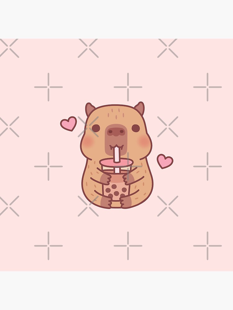 Cute Capybara Loves Bubble Tea by rustydoodle in 2023