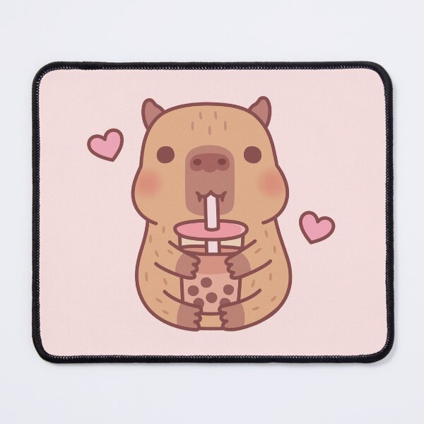 Item preview, Cute Little Capybara Loves Bubble Tea designed and sold by rustydoodle.