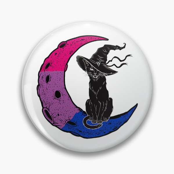 Item preview, Bisexual Moon Space Cat Witch Pride Halloween designed and sold by MalloWilli.